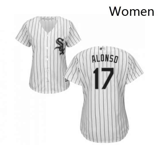 Womens Chicago White Sox 17 Yonder Alonso Replica White Home Cool Base Baseball Jersey